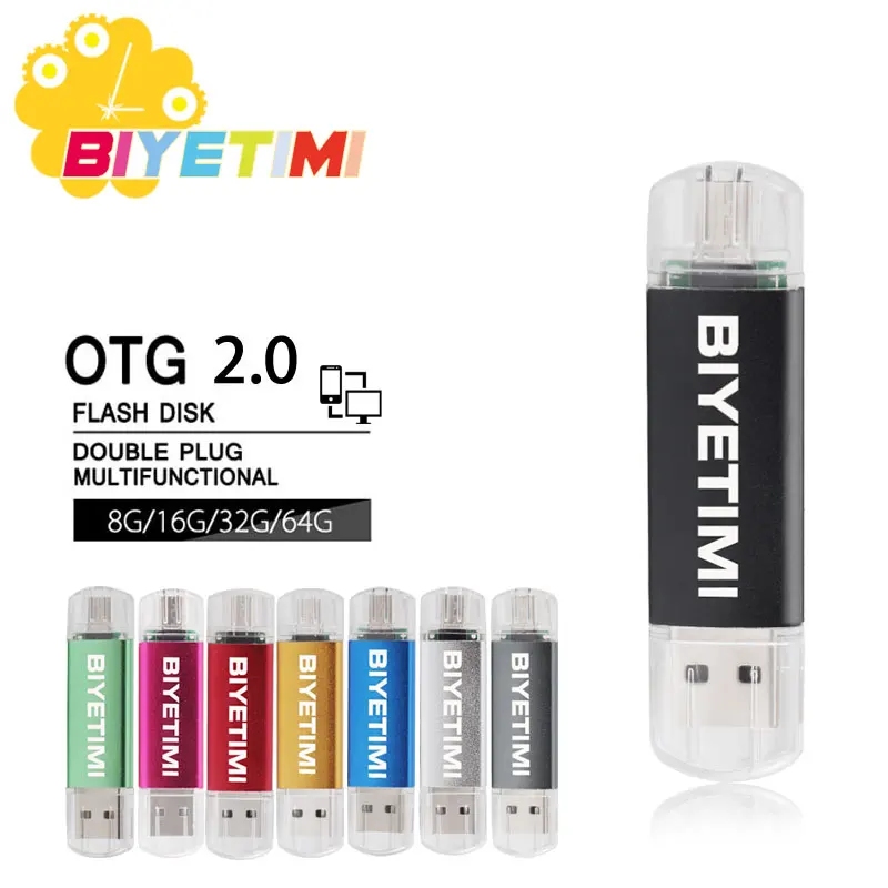 Usb флэш-накопитель BIYETIMI Corlorful OTG 8 GB 16 ГБ, 32 ГБ, 64 ГБ памяти Usb Stick 2,0 Pen Drive Флешка флеш-накопитель для смартфонов