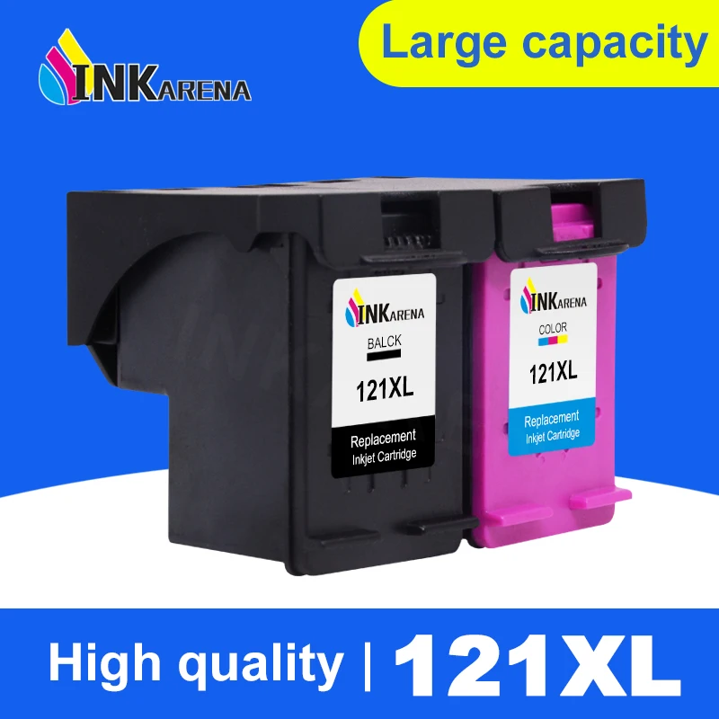 Замена заправляемых чернил INKARENA 121XL для картриджа HP 121 XL Deskjet D2563 F4283 F2423 F2483 F2493 F4213