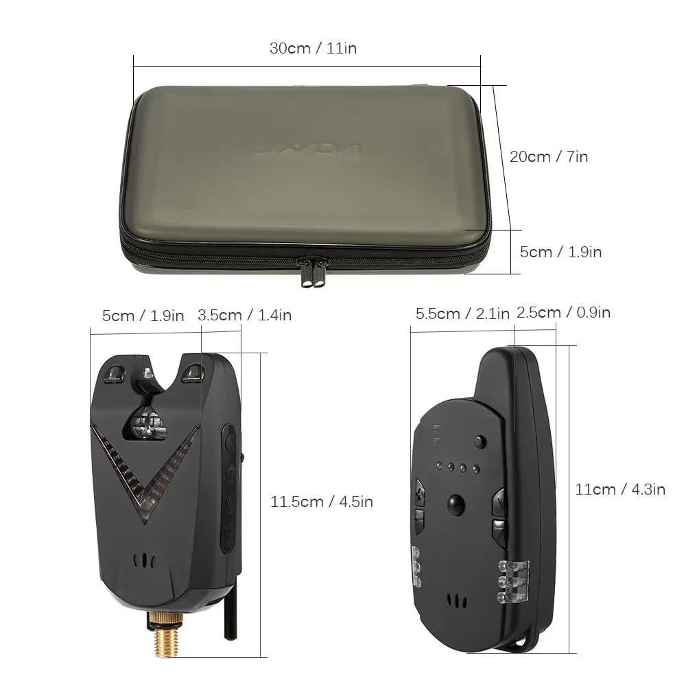 Lixada Беспроводная рыболовная сигнализация набор рыболовный приемник Цифровой рыболовный сигнал звуковой сигнал комплект светодиодный индикатор сигнала тревоги с Чехол