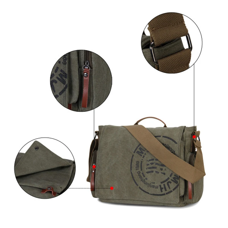 MANJIANGHONG Vintage Men's Messenger Bags Canvas Shoulder Bag Fashion Man Business Crossbody Bag Printing Male Travel Handbag MANJIANGHONG Vintage Men's Messenger Bags Canvas Shoulder Bag Fashion Man Business Crossbody Bag Printing Male Travel Handbag