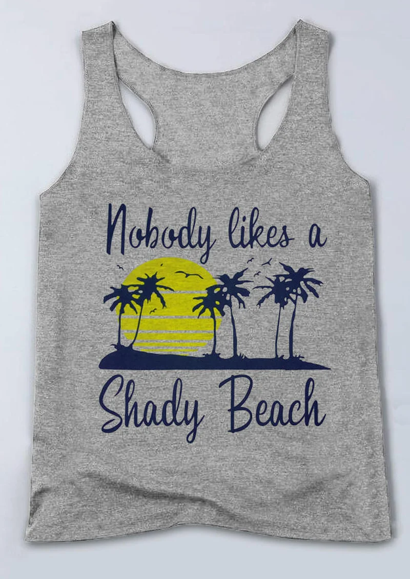 

Casual Tank Tank Tops Women Gray Sleeveless Tee Fashion Letter Print Tank Tops Female Street Wear Summer Tees S-XL