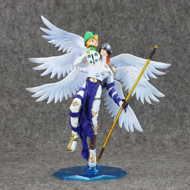 Аниме Приключения Дигимонов Angemon Angewomon рисунок Takaishi Takeru Ягами Hikari ПВХ модель игрушки коллекционные куклы - Цвет: Angemon in Bag