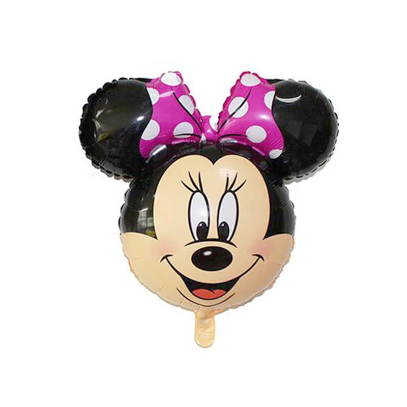 50pcs/lot Cute Mini Mickey Minnie Mouse Foil Balloons Cartoon 30*35cm Head Shape Inflatable Air Ballons Birthday Party Decor Toy