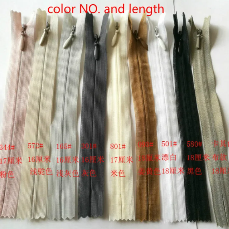 

50 PCS/LOT Most Free Shipping Ykk Invisible Lace Zipper Close End for Dress Skirt Trousers Bag Diy Sewing Accessories Wholesale