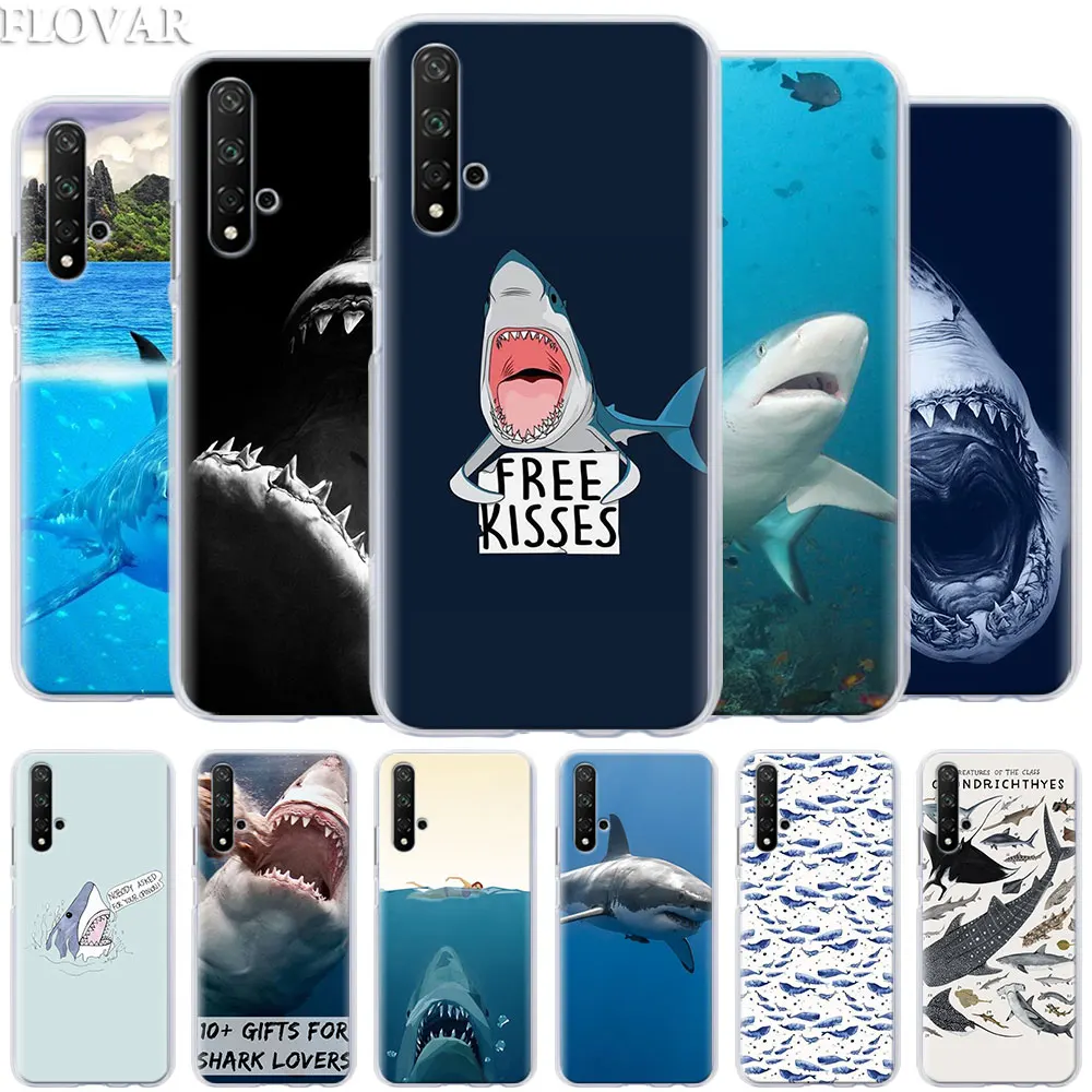 

Phone Case coque for Honor 20 Pro 9 10 Lite 8X 8A 8C 8S 7A 7S Y7 Y9 2019 V20 Cover Ocean Whale Sharks fish Hard PC Cases