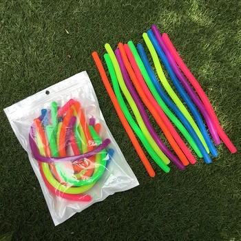 

6 pcs colorful TPR Stretchy String Sensory Toys Stress Relief Toy for Children Adults 29cm small game