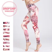 Женские штаны для фитнеса и йоги, спортивные колготки с принтом зодиака, облегающие леггинсы с высокой талией, эластичные леггинсы для бега, контроль живота