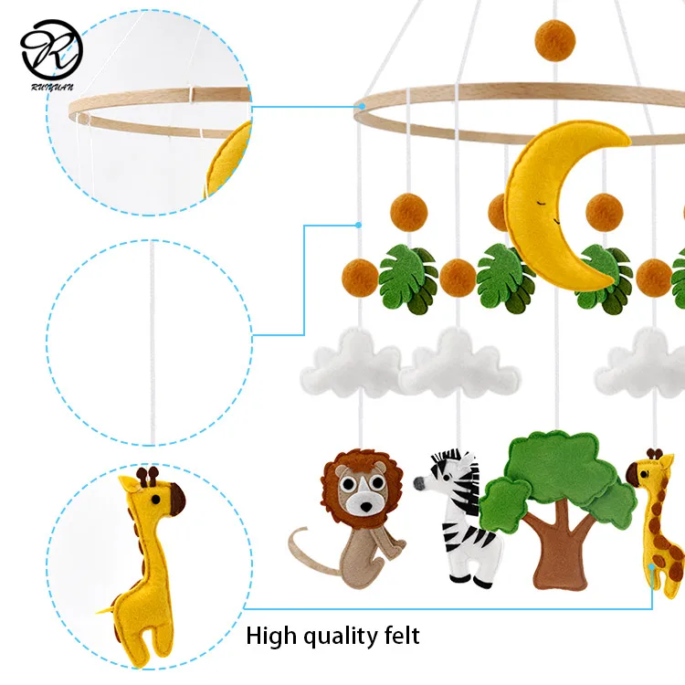 Детская кроватка мобильный | джунгли дикие животные детский мобильный | лесной Лев животное подвесные игрушки | Детская комната Декор для детского душа подарок