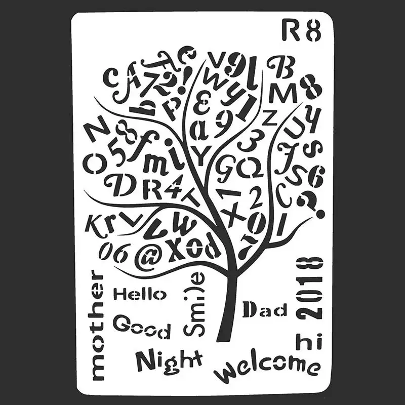 

Big Tree Letter Number Stencils For Painting Scrapbooking Stamp Cake Decorating Tool Embossing Paper Cards Album DIY Decoration