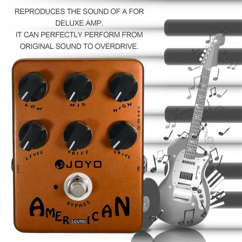 JOYO Guitar AMP Simulator Effects Pedal Distortion Pedal VOX Fander