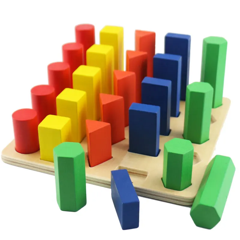 Wooden Montessori Toys Baby Colored Geometry Ladder Preschool Educational Learning Toys for Children Birthday Gift ME2264H