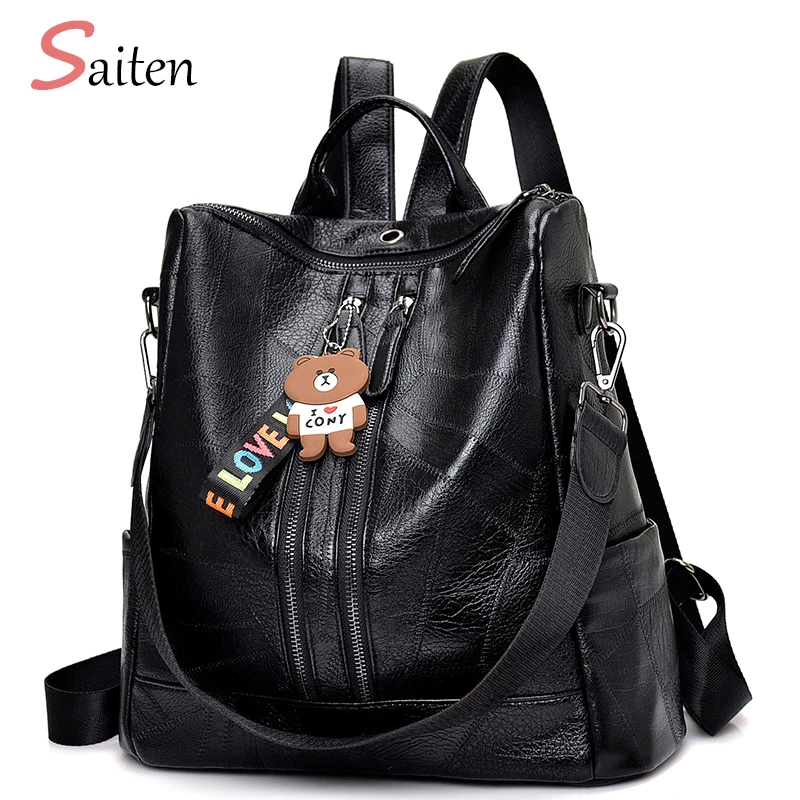  2019 Fashion Women Backpack High Quality Youth Leather Backpacks for Teenage Girls Female School Sh - 32965990381