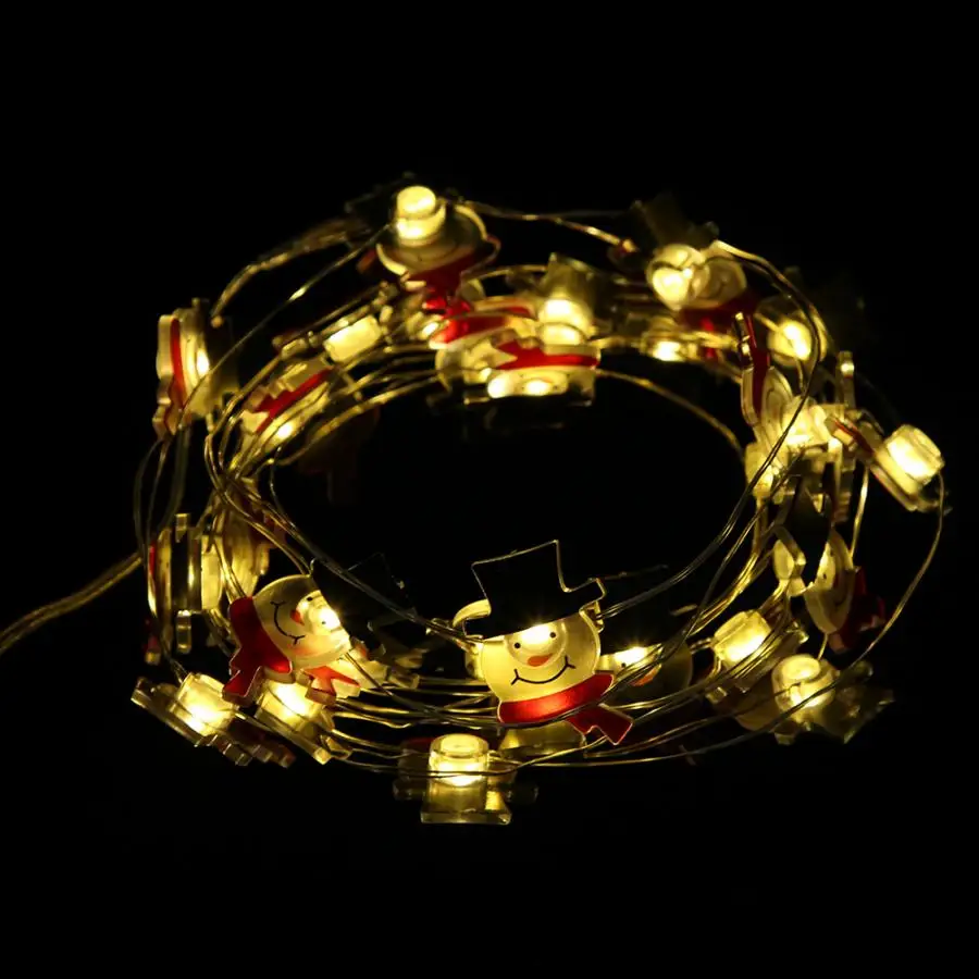 

String Lamps 3M 30 LED Christmas Snowman String Lights Garden Party Decoration Lamps with Battery Case
