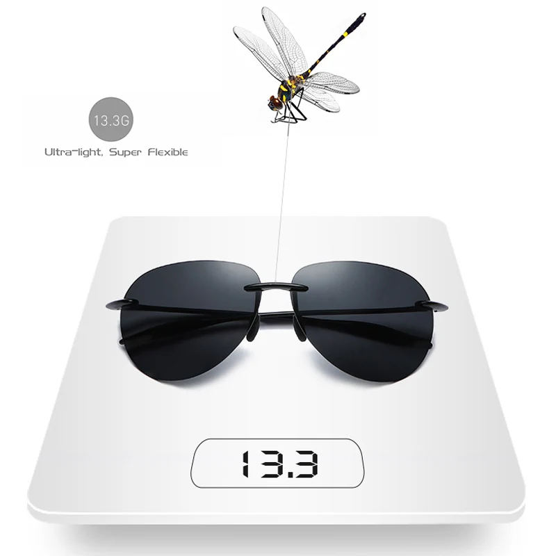 YOK'S ультра легкие 13,3g солнцезащитные очки без оправы гибкие TR90 украшения для очков для женщин и мужчин Поляризованные тени для вождения Goggle HN1303