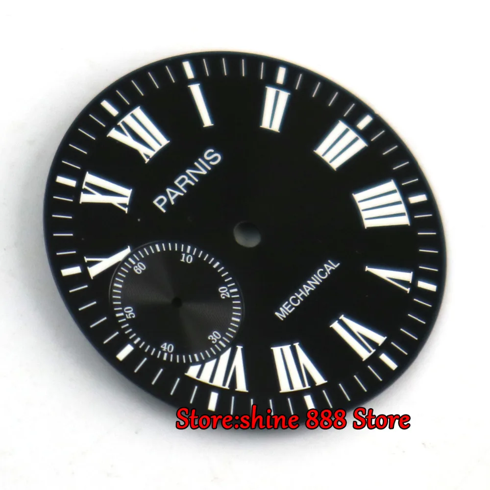 38.9mm black dial fit 6497 movement Watch Case Luminous markswatch movement casewatch