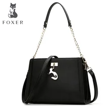 FOXER Shoulder Messenger crossbody long strap Bags Fashion Ladies Metal Chain handle HandbagBags