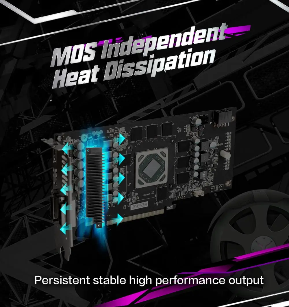Yeston Radeon RX 580 GPU 8 GB GDDR5 256bit игровой настольный компьютер ПК видео Графика карты поддерживают DVI-D/HDMI PCI-E X16 3,0