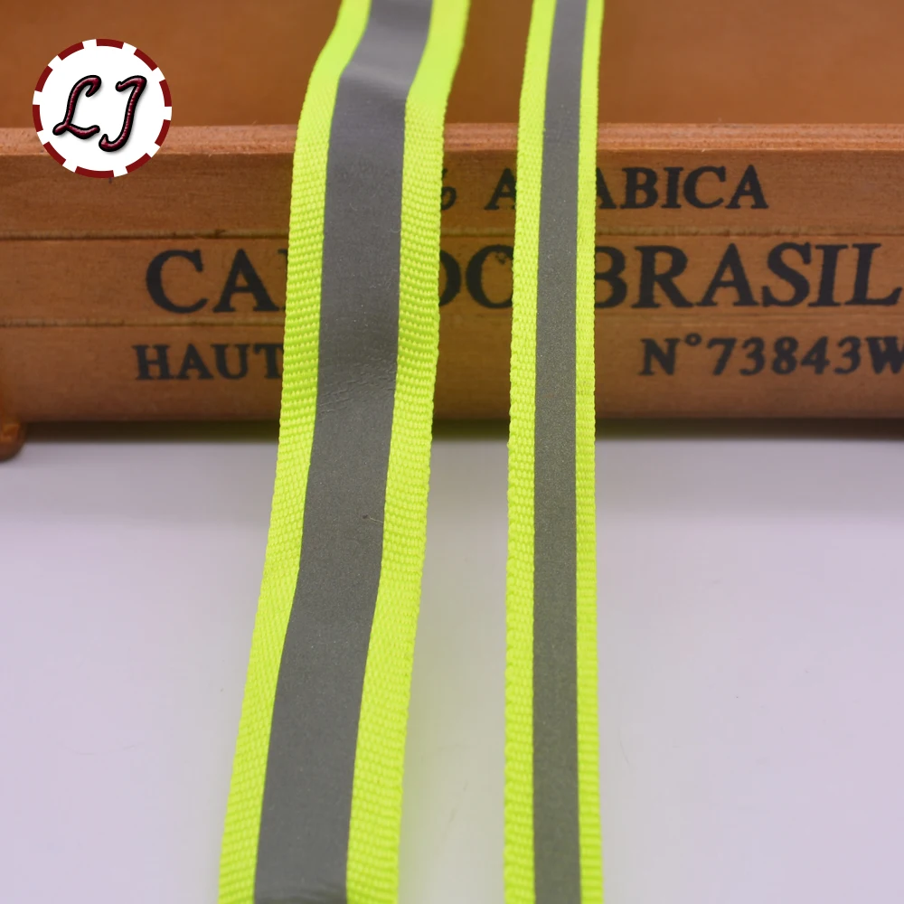 5 ярдов/партия флуоресцентная зеленая Светоотражающая тканевая лента|ribbon