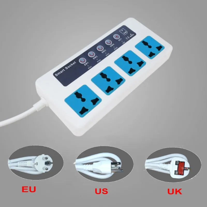 Smart SC4 GSM Switch 4 Power Socket Remote Control By SMS Call for Home Appliance ON OFF Timing Temperature Setting EU UK USPlug