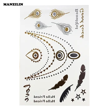 

Feather Letter Star Temporary Tattoo Flash Metallic Makeup Body paint Choker Waterproof Jewelry Tattoos