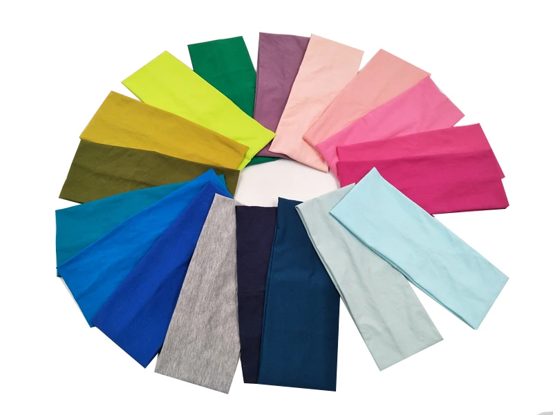 

P17101 solid knitted cotton Plain yoga headband headwrap Custom