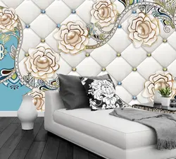 Papel де parede Европейский Жемчужный Цветок jewelry 3d росписи обоев для гостиной диван ТВ wall спальня кухня кафе-бар