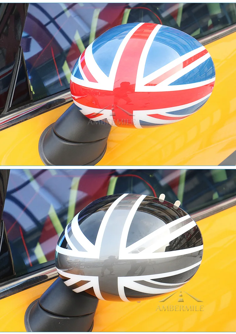 ABS Car Rearview Mirror Cover Shell Housing Sticker Decoration for Mini Cooper R56 Clubman R55 Accessories Car Styling (7)