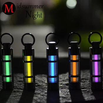 

Free shipping Automatic light 25 years Titanium tritium keychain key ring fluorescent tube lifesaving emergency lights