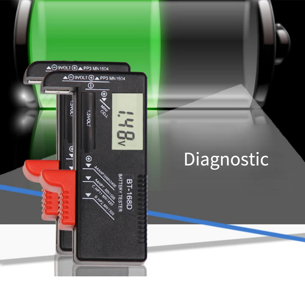 Тестер батареи диагностический цифровой прибор индикатор проверяет уровни батареи для батарей 1,5 V 9 V
