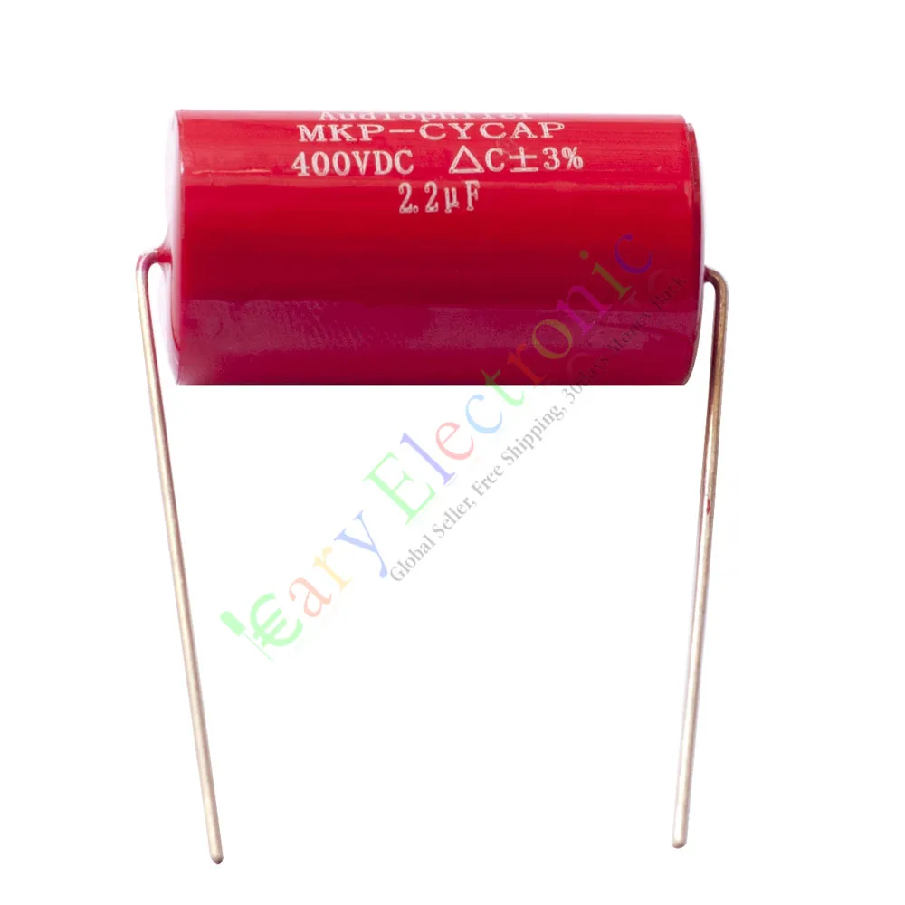 

Wholesale and retail 100pc MKP 400V 2.2uf Red long copper leads Axial Electrolytic Capacitor audio amp free shipping