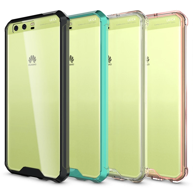 Чехол для Huawei P10 гибридный мягкий силиконовый рамки твердая акриловая прозрачная