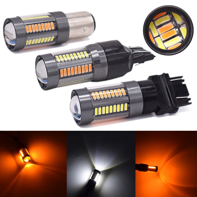 2 шт. 7443 3157 1157 Led 4014 66 SMD автомобильный светильник лампы с поворотным сигналом s