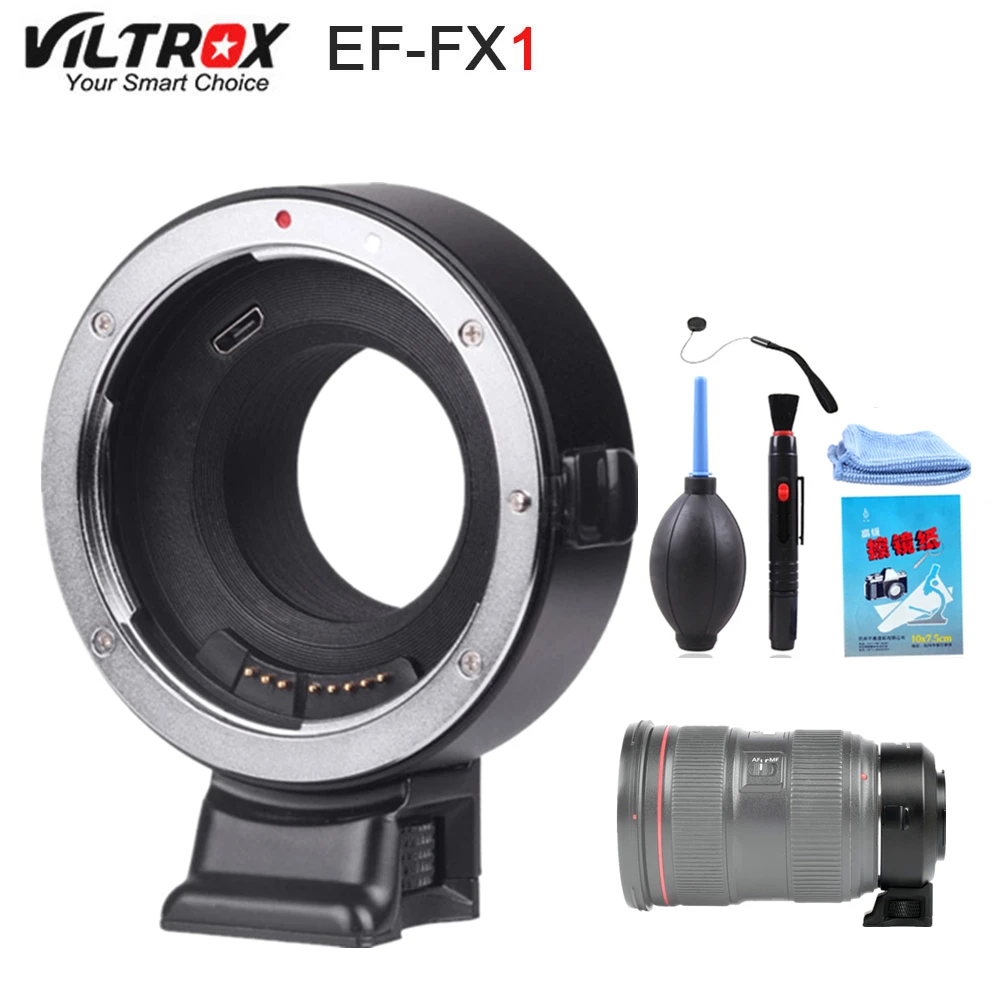 

VILTROX EF-FX1 Auto Focus AF Lens Adapter Converter for Canon EF EF-S Lens to Fujifilm X-Mount Mirrorless Cameras