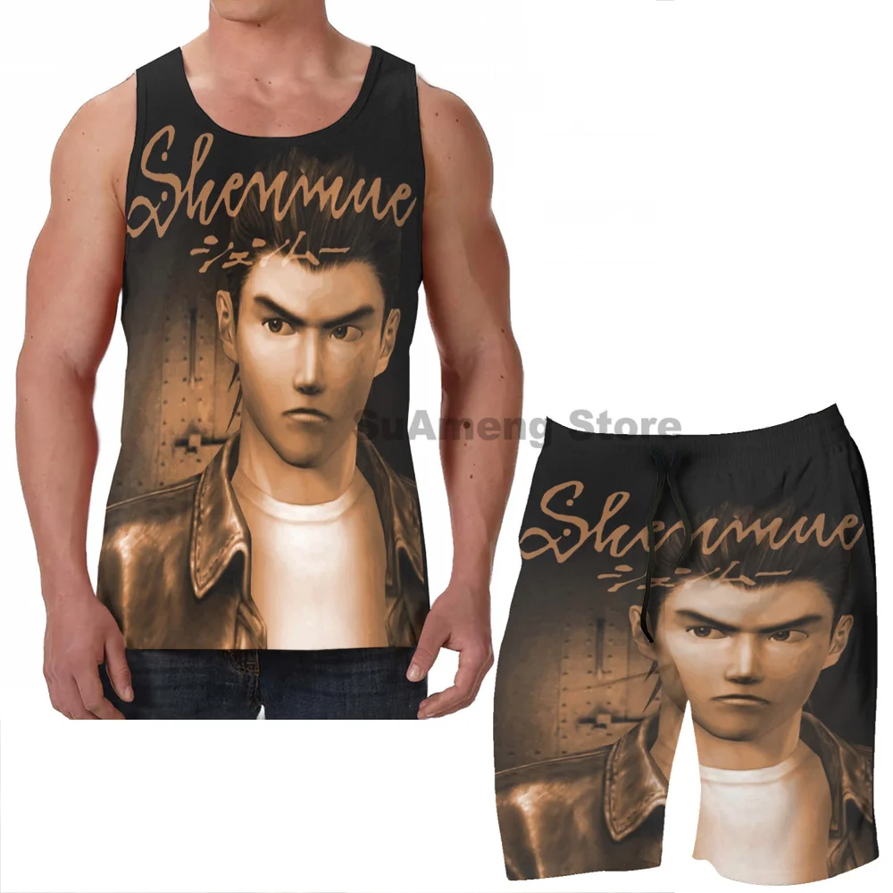 

Summer Casual funny print men Tank Tops Women Shenmue (Ryo Portrait) men Board beach shorts women sets fitness sleeveless vest