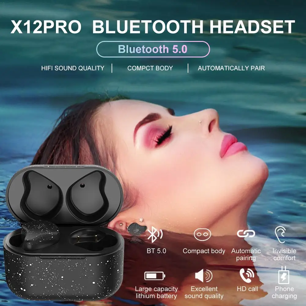 

X12 Pro Snowflake Wireless Earphone TWS Bluetooth 5.0 Sport Headset Charging Box Cable with Earbuds for iPhone Samsung Phone