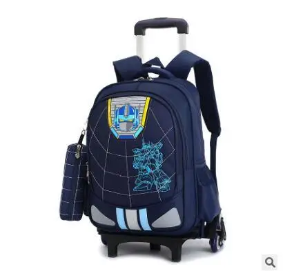 

Children Wheeled Backpack For Boys Kids Rolling Bags With Wheels Kid School Trolley Bag Travel Trolley School Backpack Bag Child