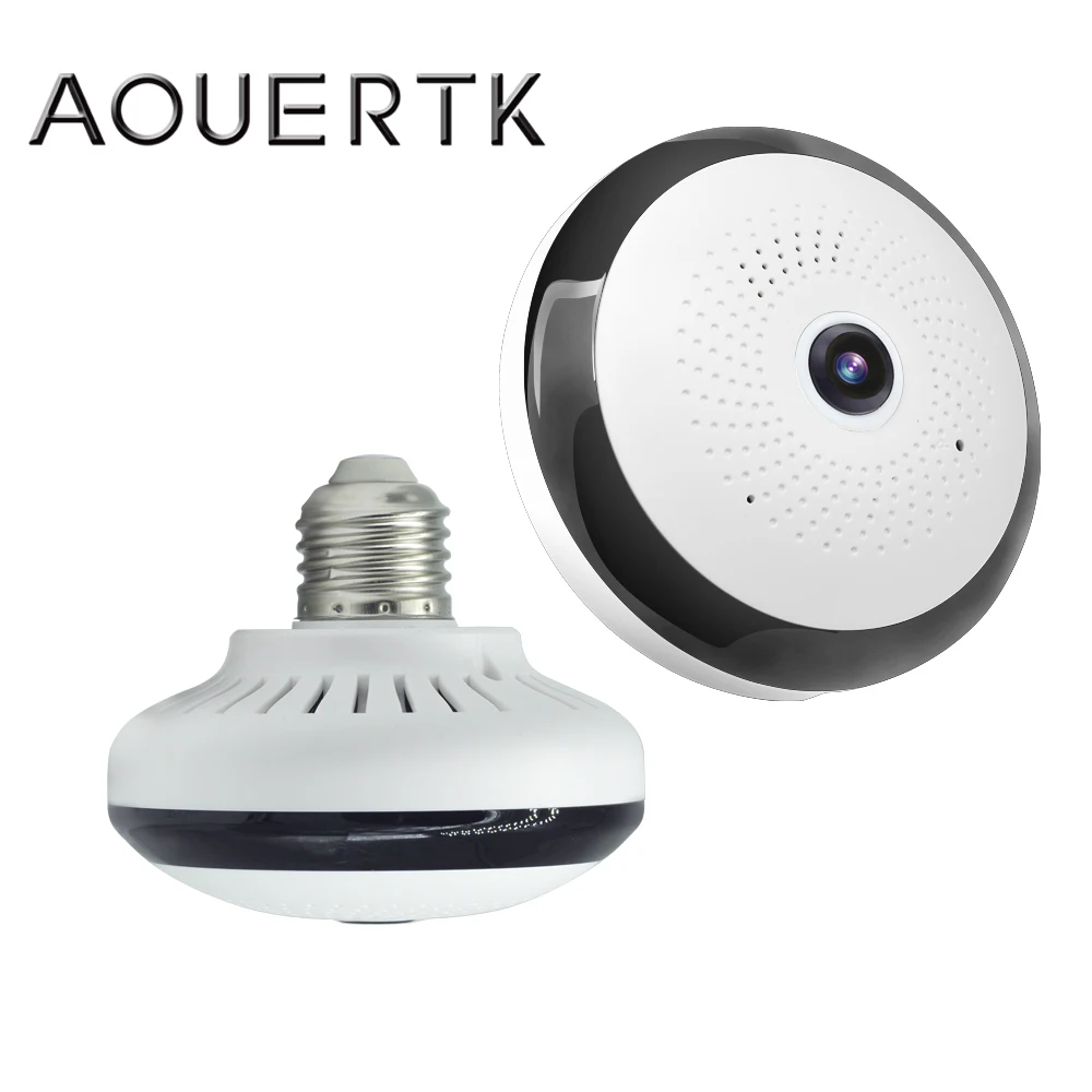 AOUERTK Panoramic Camera 960P Two Way Audio SD Card Slot WiFi 360 Degree Full View Wireless Video IP Camera WiFi Mini CCTV