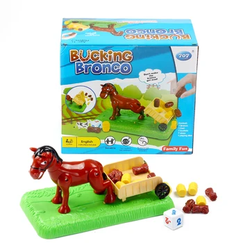 

Kids Funny Bucking Bronco Carriage Horse Cart Transport Forage Block Kick Off Bucket Straw Party Desktop Interactive Game Toys