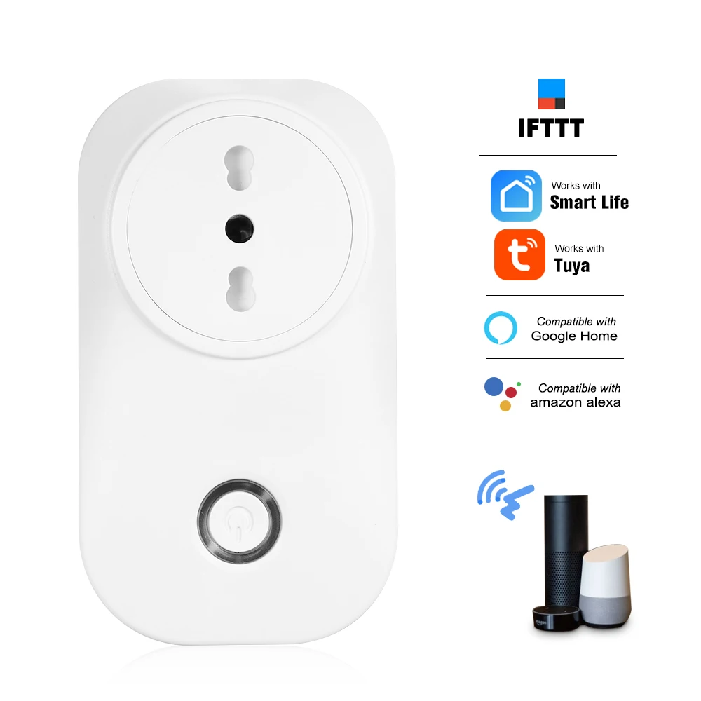 

Smart Plug 10A 16A Italy Wifi Socket Voice Control For Google Home Alexa IFTTT Tuya Smart Life APP Energy Monitor Socket Outlet