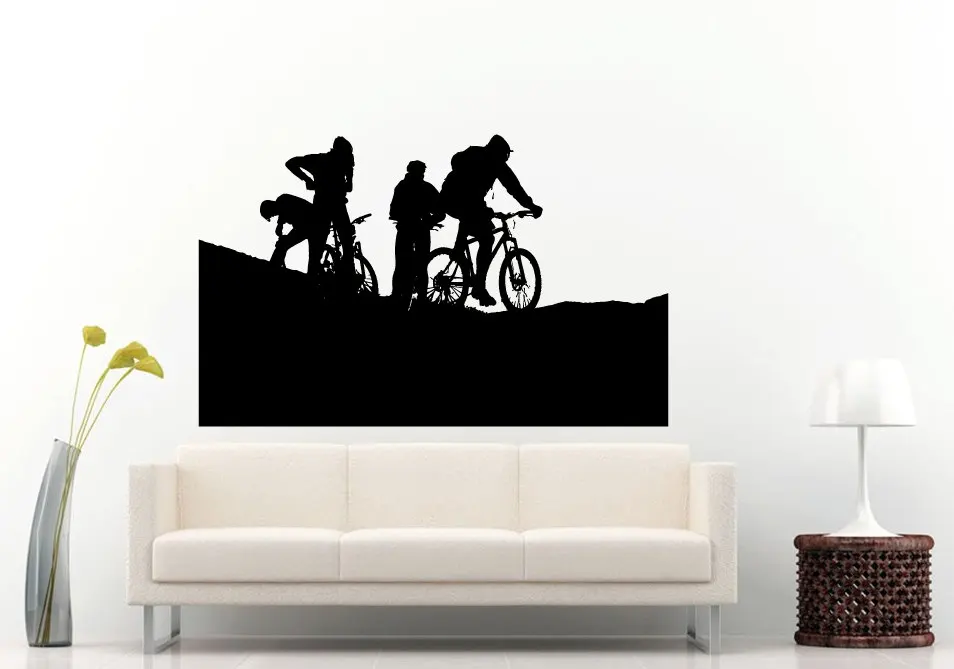 

Bicycle Riders Silhouette Riding Wall Decals Vinyl Home Art Decor Sport Bike Riding Competition Wall Stickers Mural Q-57