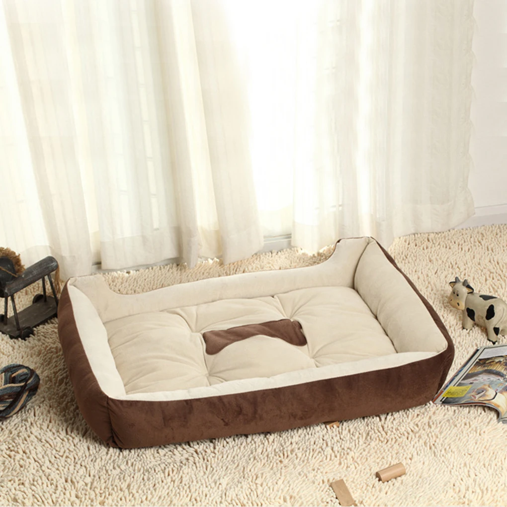 Теплый коричневый черный флис Питомник Собаки Кошки щенка кровать коврик дом подушка 2 цвета