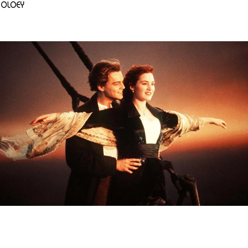 

Full Square Drill Diamond Painting Titanic Couple 5D DIY Embroidery Mosaic Lover Cross Stitch Accessories Wall Decor Gift