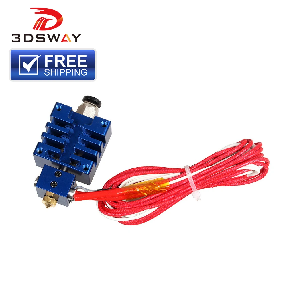 

3DSWAY Improved Version E3D All metal Hotend Kit with Thermistor and Heater Blue Color 0.4mm/1.75mm Single Nozzle for 3D Printer