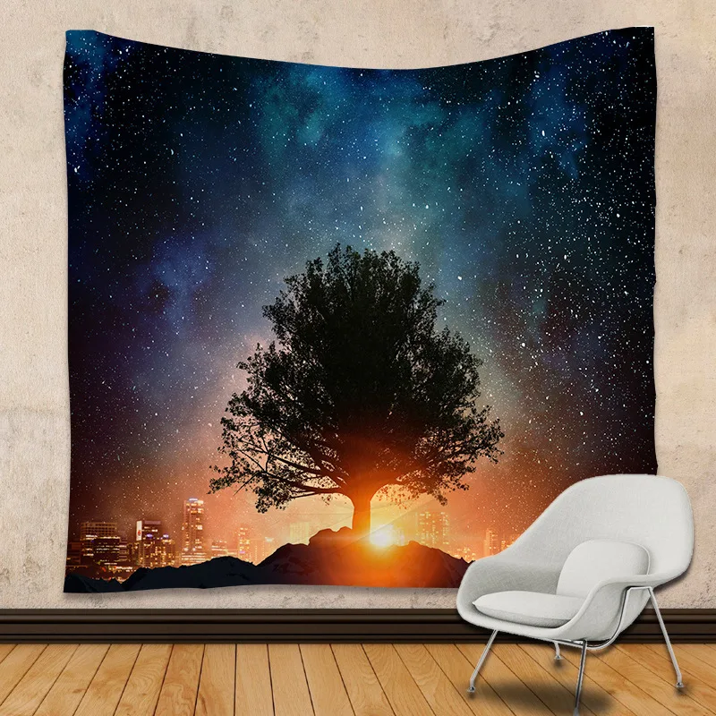 

Psychedelic Solar System Tapestries Art Wall Hanging Starry sky Universe Tapestry Lion Yoga Mats Beach Towel Decor Livingroom
