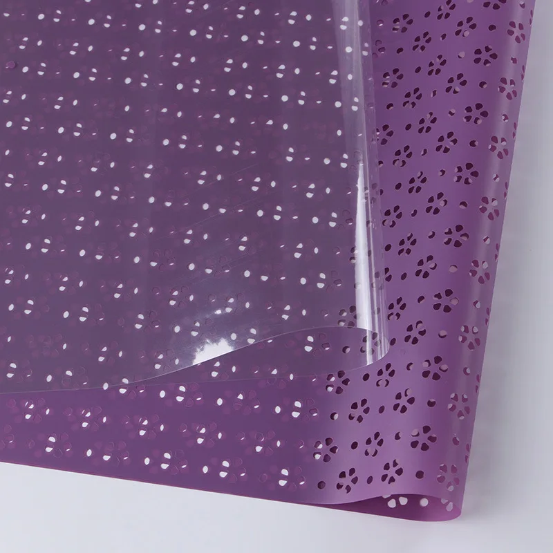 10 шт./лот 60*60 см полые Водонепроницаемый оберточная бумага для цветов подарочная упаковка букета искусственный цветок магазин товары для флористики - Цвет: purple