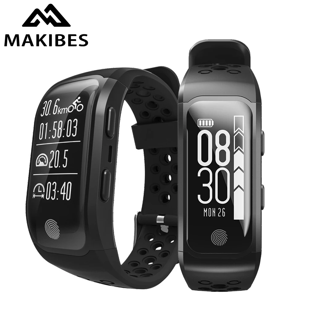 Makibes G03 GPS Smart Wristband Sports Band Built-in GPS Chip Heart Rate Monitor Sleep Monitor IP68 Waterproof Fitness Tracker
