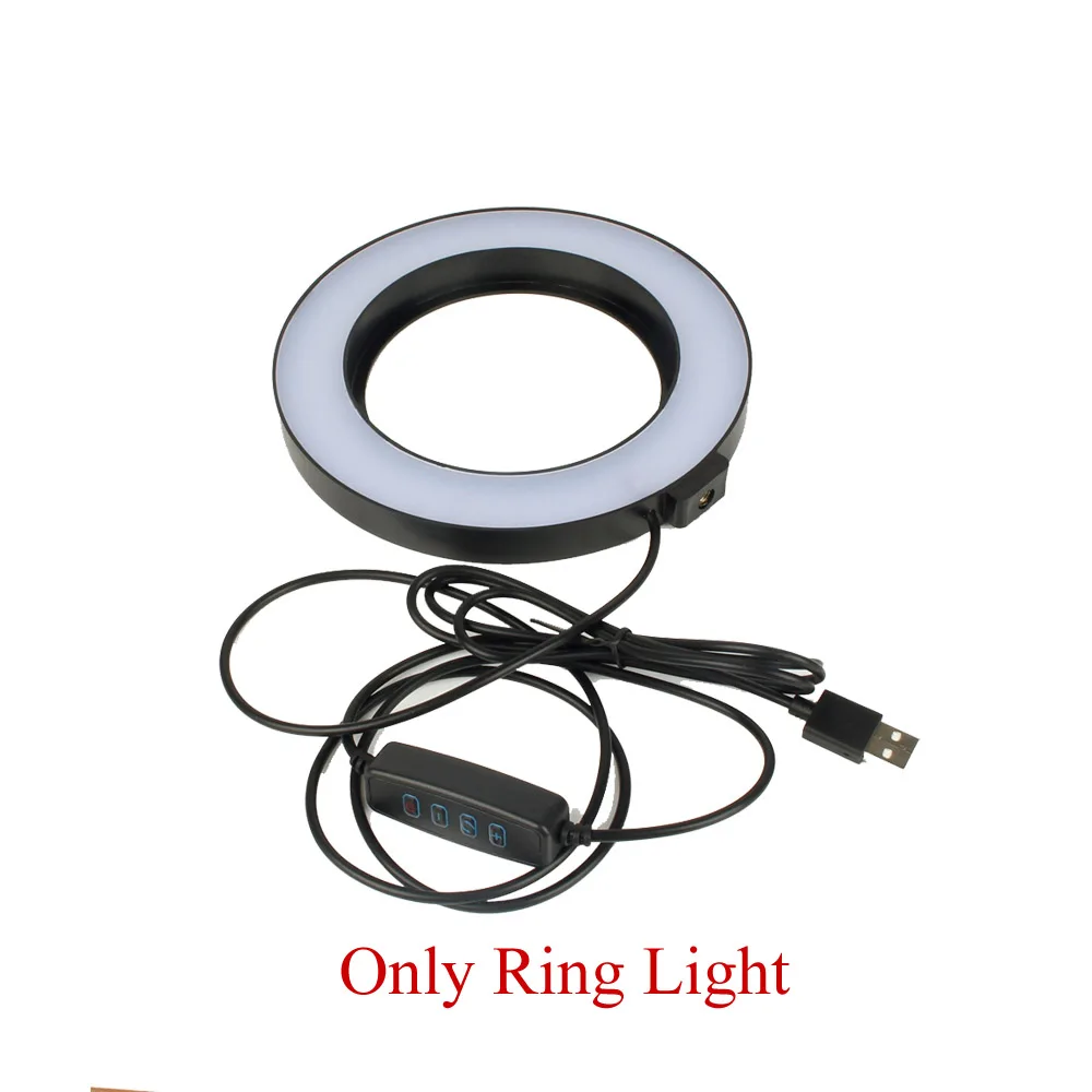 Светодиодный кольцевой светильник с регулируемой яркостью для студийной съемки со штативом, селфи-палкой для телефона, камеры, фото с usb-разъемом, светильник для студийной фотосъемки - Цвет: 3300 К