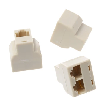 

New Connector Adapter 3Pcs 1 To 2 Way LAN Ethernet Network Cable RJ45 Female Splitter Connector Adapter hot