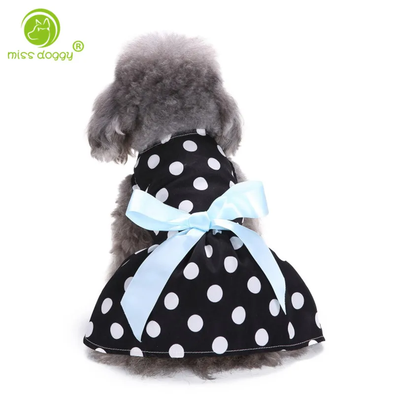 MISS DOGGY Elegant Summer Dog Dresses Bowknot Tulle Dots Dress outfit