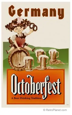 Германия Octoberfest пиво питьевой традиции путешествия Ad Beauty View ретро ВИНТАЖНЫЙ